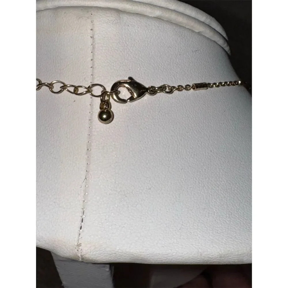 Dainty Gold-Tone Tube and Chain link Necklace 16” - Picture 7 of 14